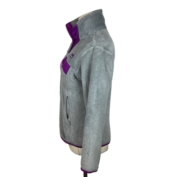 Patagonia Synchilla Polartec Retool 1/4 Snap Jacket Gray w Pink Accents - Picture 4 of 11